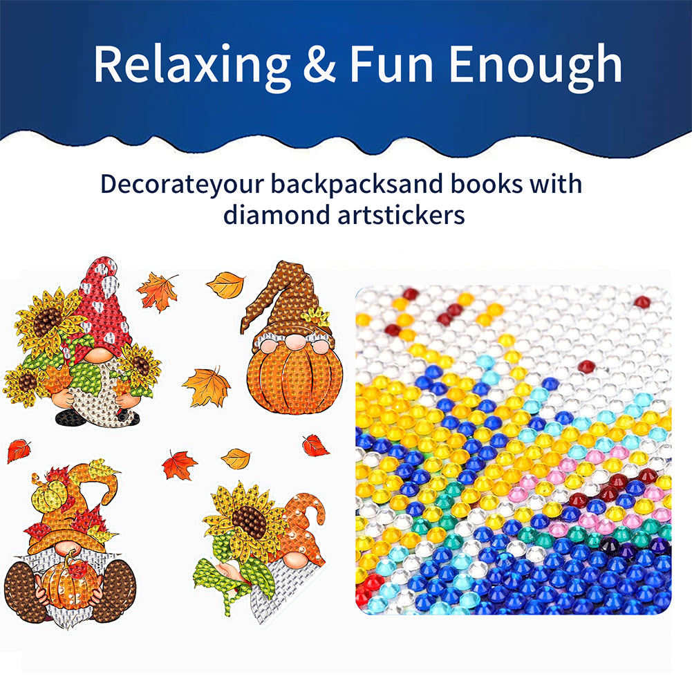 20Pcs Pumpkin Goblin Diamond Painting Sticker Crystal Diamond Sticker for Kids