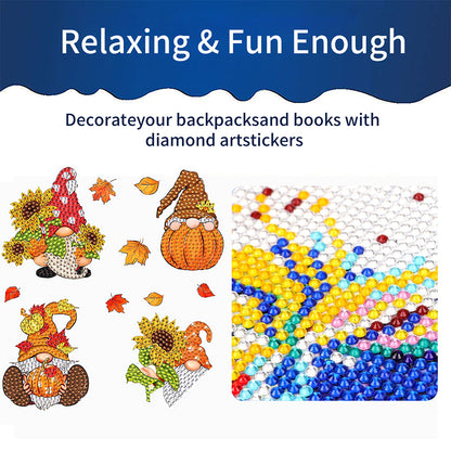 20Pcs Pumpkin Goblin Diamond Painting Sticker Crystal Diamond Sticker for Kids