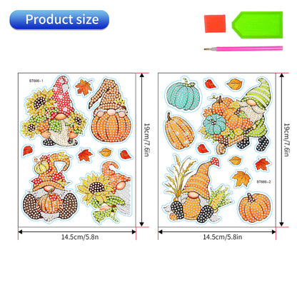 20Pcs Pumpkin Goblin Diamond Painting Sticker Crystal Diamond Sticker for Kids