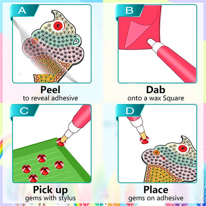 9Pcs Pikachu Diamond Painting Sticker Diamonds Mosaic Stickers for Boys Girls