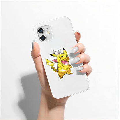 16Pcs Pikachu Diamond Painting Sticker Crystal Diamond Sticker for Boys Girls