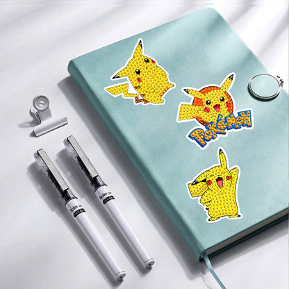 27Pcs Pikachu Diamond Painting Sticker Crystal Diamond Sticker for Boys Girls