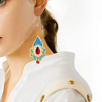 10Pairs Double Side Bohemian Diamond Painting Earrings Mosaic Drill Earring Kits