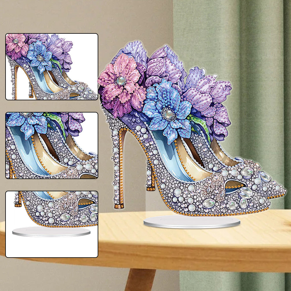 Special Shaped Acrylic High-heeled Shoes Diamond Painting Tabletop Ornaments Kit