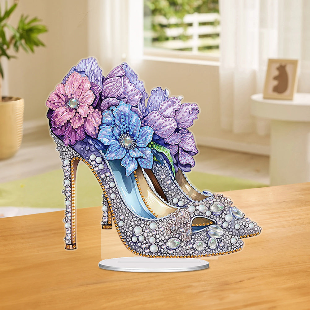 Special Shaped Acrylic High-heeled Shoes Diamond Painting Tabletop Ornaments Kit