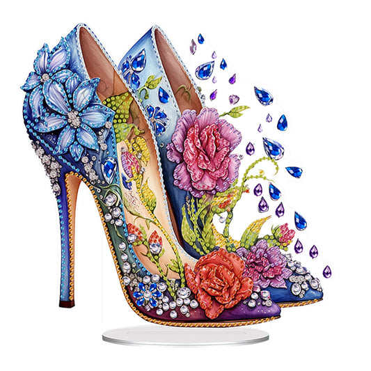 Special Shaped Acrylic High-heeled Shoes Diamond Painting Tabletop Ornaments Kit