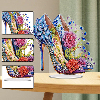 Special Shaped Acrylic High-heeled Shoes Diamond Painting Tabletop Ornaments Kit