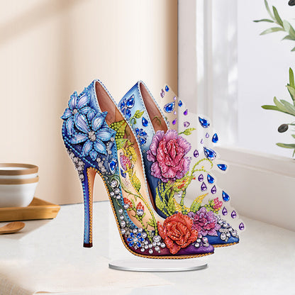 Special Shaped Acrylic High-heeled Shoes Diamond Painting Tabletop Ornaments Kit