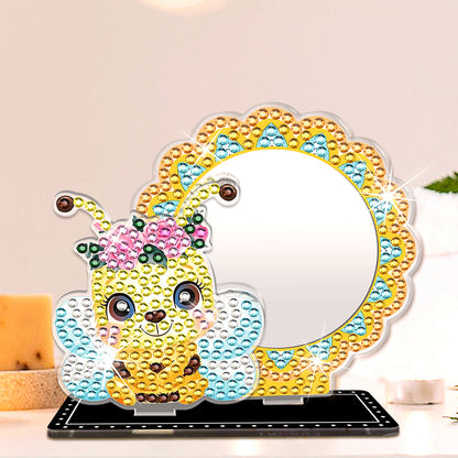 5D DIY Cartoon Bee Acrylic Diamond Painting Mirror Kit for Kids Women Girls