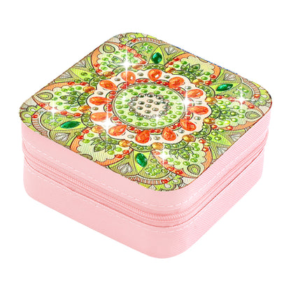 PU Partial Special Shaped Mandala Diamond Art Jewelry Box for Necklaces Earrings