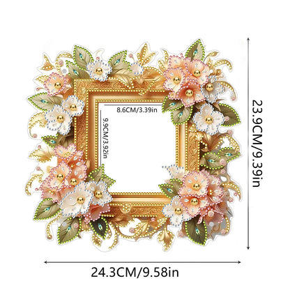 Special Shape Floral Diamond Painting Photo Frame Kits Bedroom Table Decor