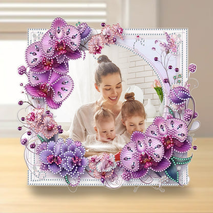 Special Shape Floral Diamond Painting Photo Frame Kits Bedroom Table Decor