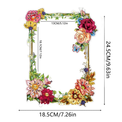 Special Shape Floral Diamond Painting Photo Frame Kits Bedroom Table Decor