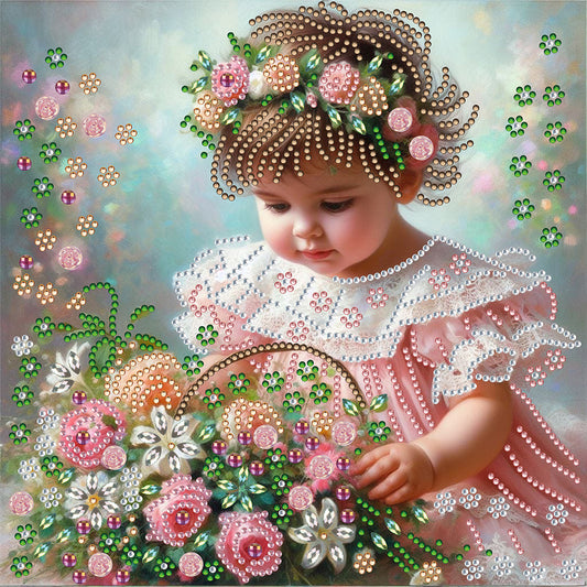 Flower Girl - Special Shaped Drill Diamond Painting 30*30CM