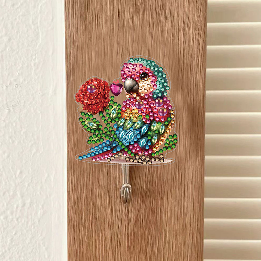 6Pcs Diamond Painting Hooks Diamond Art Craft Wall Hooks Home Decor (Parrot)