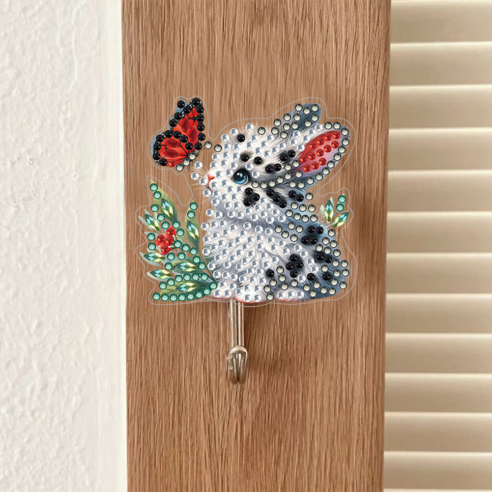 6Pcs Diamond Painting Hooks Diamond Art Craft Wall Hooks Home Decor (Rabbit)