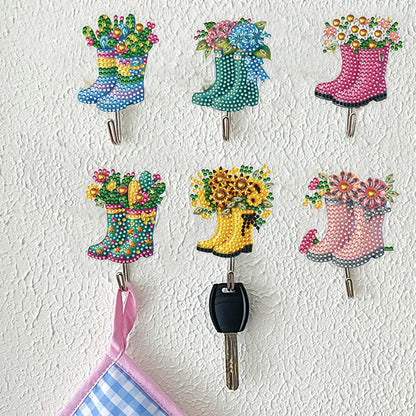 6Pcs Diamond Painting Hooks Diamond Art Craft Wall Hooks Home Decor (Rain Boots)