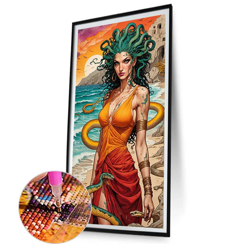 Medusa By The Sea - Full AB Round Drill Diamond Painting 40*75CM