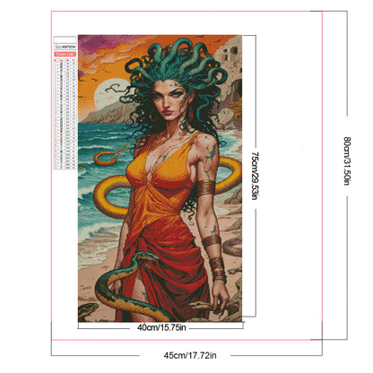 Medusa By The Sea - Full AB Round Drill Diamond Painting 40*75CM