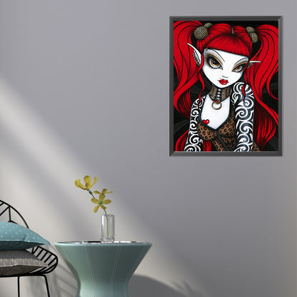 Red-Haired Elf Girl - Full Round Drill Diamond Painting 40*50CM