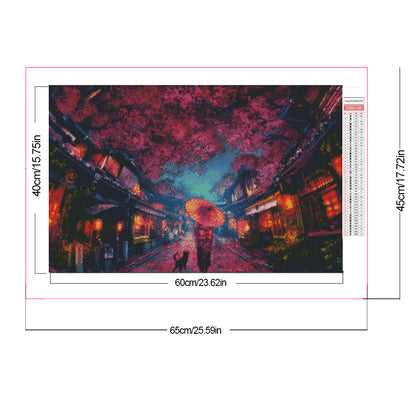 Under The Cherry Blossom Tree - Full AB Square Drill Diamond Painting 40*60CM