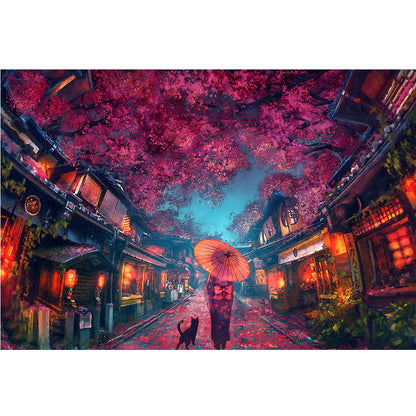 Under The Cherry Blossom Tree - Full AB Square Drill Diamond Painting 40*60CM