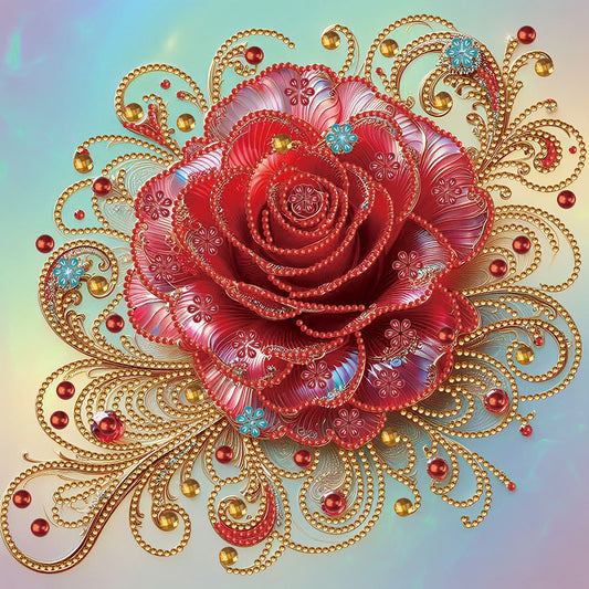 Crystal Red Roses - Special Shaped Drill Diamond Painting 30*30CM