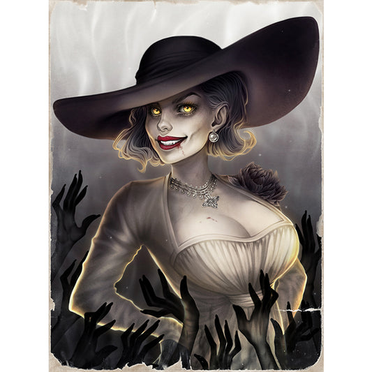 Horror Girl - Full Round Drill Diamond Painting 45*60CM