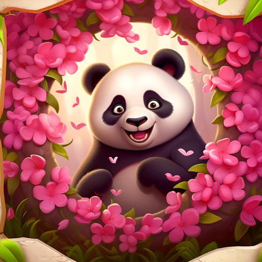 Picture Frame Animal Panda - Full Round Drill Diamond Painting 30*30CM