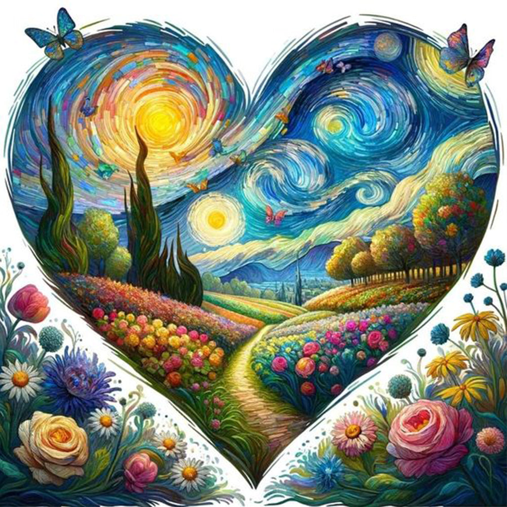 Love Scenery Van Gogh Starry Sky - Full Round Drill Diamond Painting 40*40CM