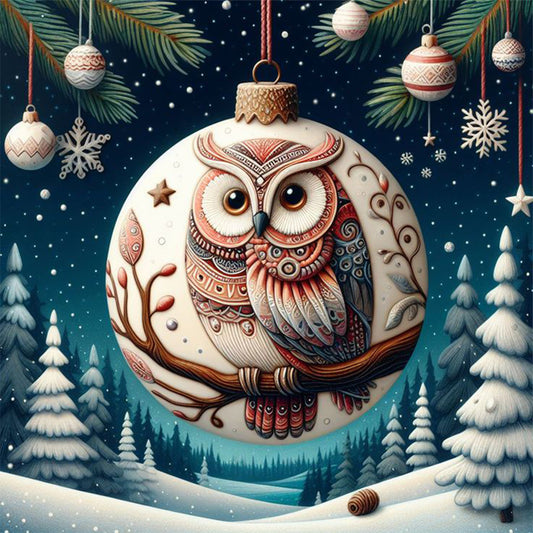 Winter Owl Eggs - Full Round Drill Diamond Painting 30*30CM