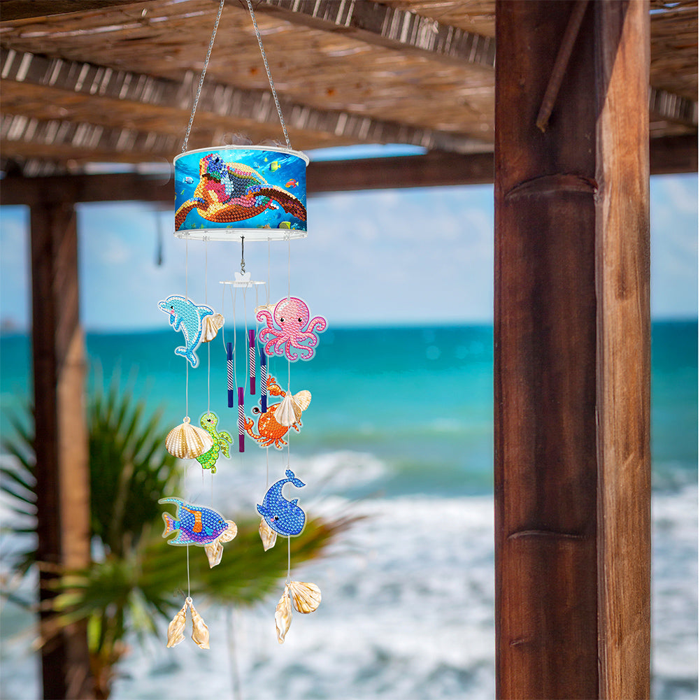 Marine Life Diamond Painting Wind Chime DIY Rhinestones Wind Chime Kit