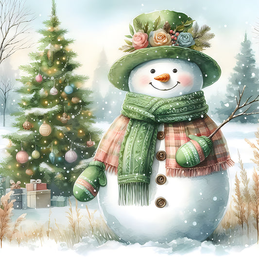 Christmas Snowman - Full Round Drill Diamond Painting 30*30CM