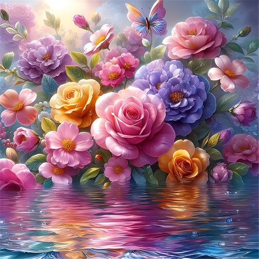 Dreamy Water Bouquet - Full Round Drill Diamond Painting 30*30CM