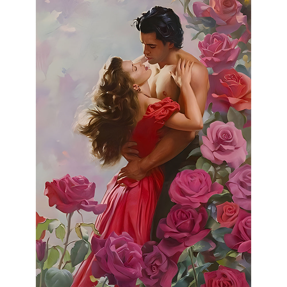 Rose Couple - Full Round Drill Diamond Painting 30*40CM