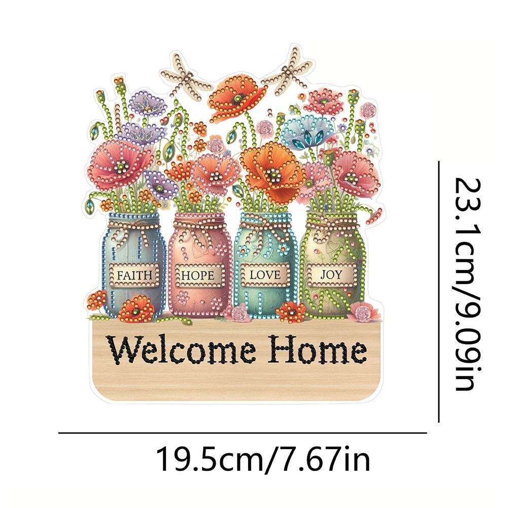 Vase DIY Diamond Painting Art Hooks Rhinestones Hook Rail for Home Office Decor