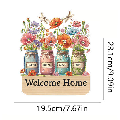 Vase DIY Diamond Painting Art Hooks Rhinestones Hook Rail for Home Office Decor