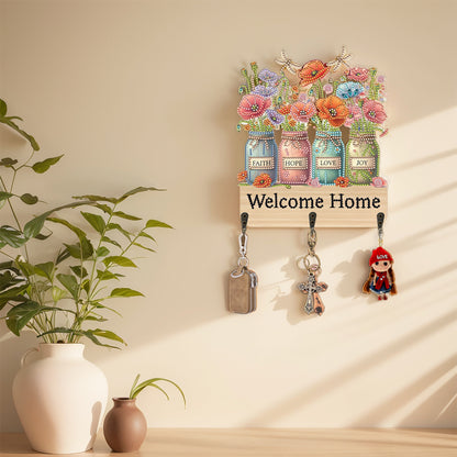 Vase DIY Diamond Painting Art Hooks Rhinestones Hook Rail for Home Office Decor