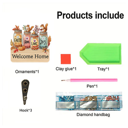 Vase DIY Diamond Painting Art Hooks Rhinestones Hook Rail for Home Office Decor