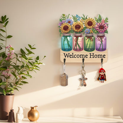 Vase DIY Diamond Painting Art Hooks Rhinestones Hook Rail for Home Office Decor