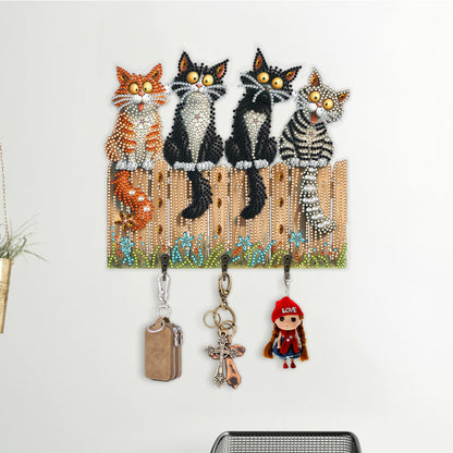 Funny Kitten DIY Diamond Painting Art Hooks Wall Hooks for Home Office Decor