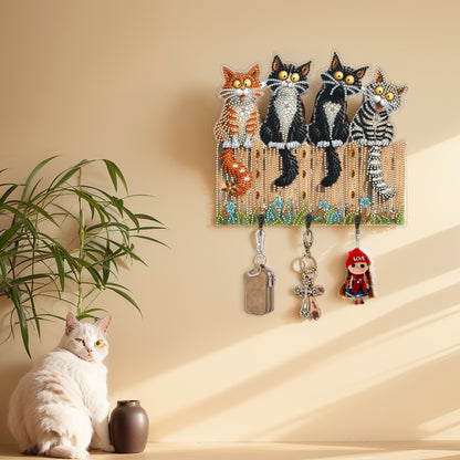 Funny Kitten DIY Diamond Painting Art Hooks Wall Hooks for Home Office Decor