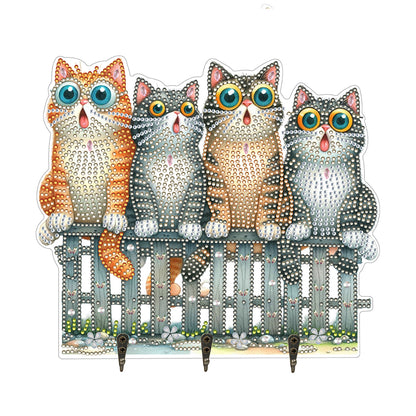 Funny Kitten DIY Diamond Painting Art Hooks Wall Hooks for Home Office Decor