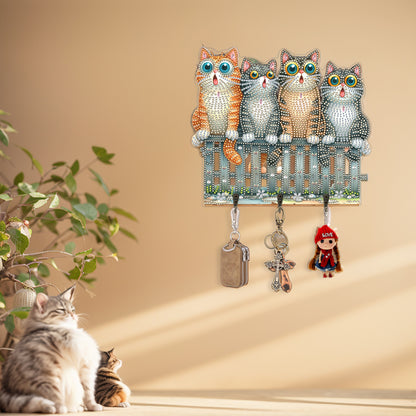 Funny Kitten DIY Diamond Painting Art Hooks Wall Hooks for Home Office Decor