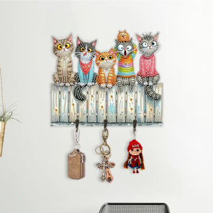 Funny Kitten DIY Diamond Painting Art Hooks Wall Hooks for Home Office Decor