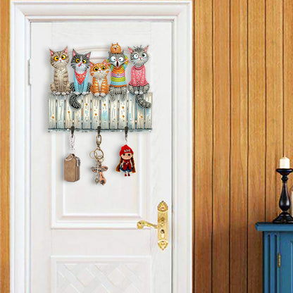 Funny Kitten DIY Diamond Painting Art Hooks Wall Hooks for Home Office Decor