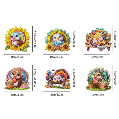 6Pcs Acrylic Special Shape Turkey Diamond Painting Fridge Magnet for Home Decor
