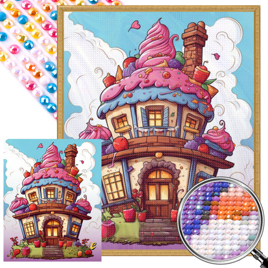 Dessert House - Full AB Round Drill Diamond Painting 40*50CM