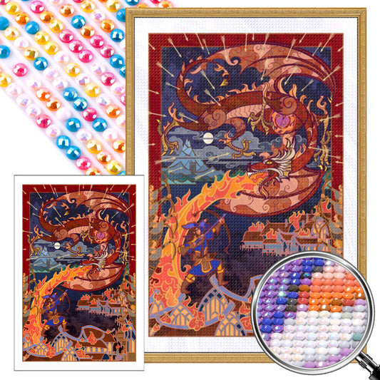 Dragon Killing Day - Full AB Round Drill Diamond Painting 40*60CM