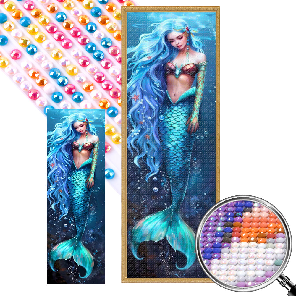 Beautiful Mermaid With - Full AB Round Drill Diamond Painting 30*90CM